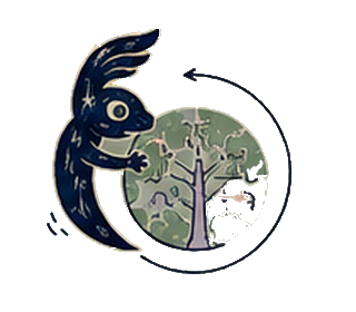 A hand-drawn Chamelia creature imagining a branching world